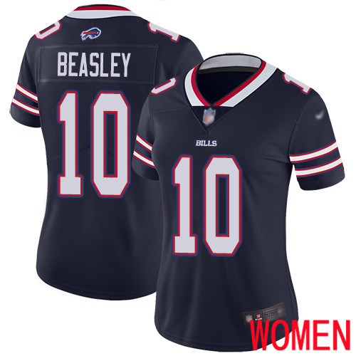Women Buffalo Bills 10 Cole Beasley Limited Navy Blue Inverted Legend NFL Jersey